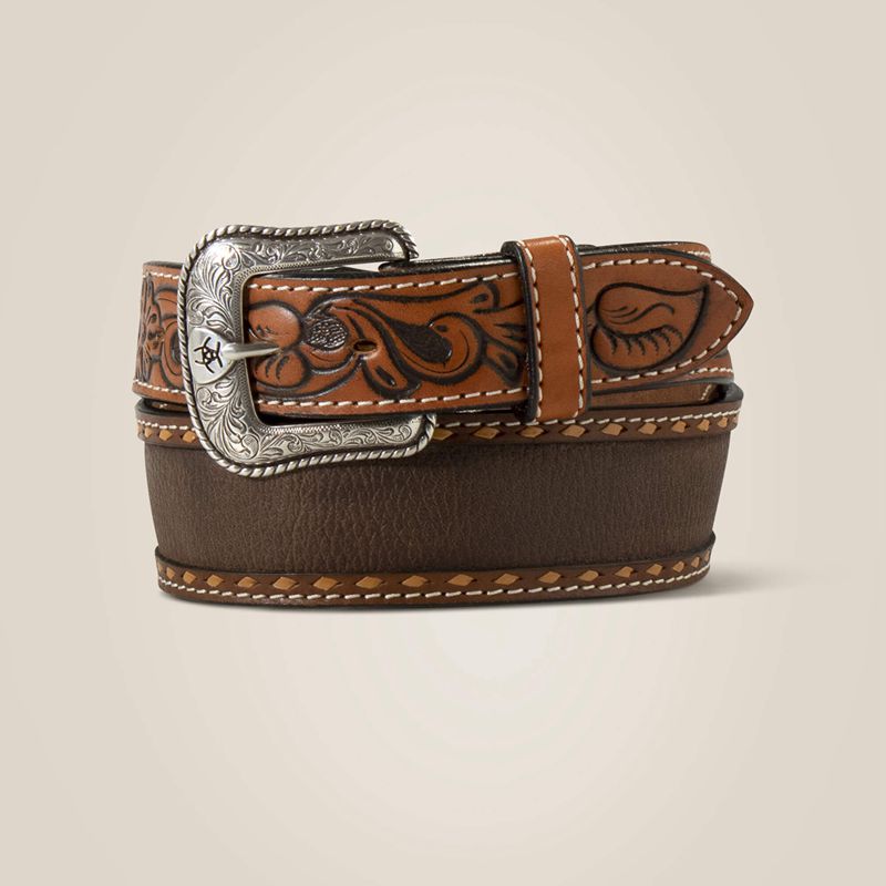 Ariat White Stitch Trim Belt Brązowe Polska | DILSFU-046