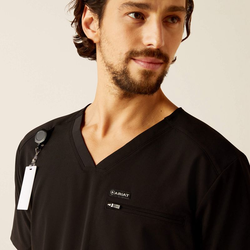 Ariat Whitman Scrub Top Czarne Polska | AXDENC-261