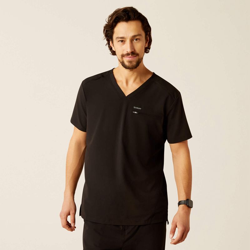 Ariat Whitman Scrub Top Czarne Polska | AXDENC-261