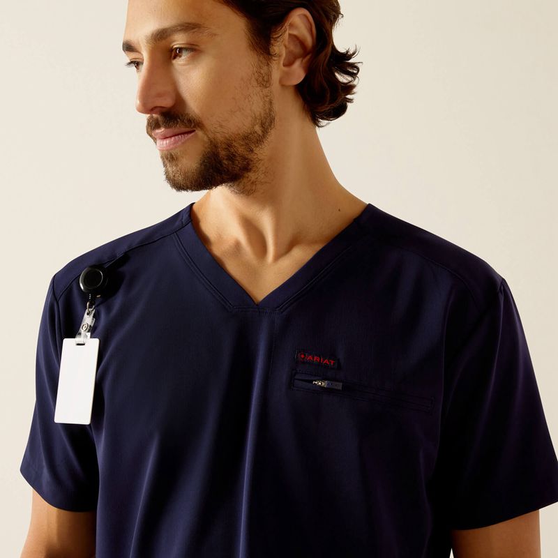 Ariat Whitman Scrub Top Granatowe Polska | HCMFZN-659