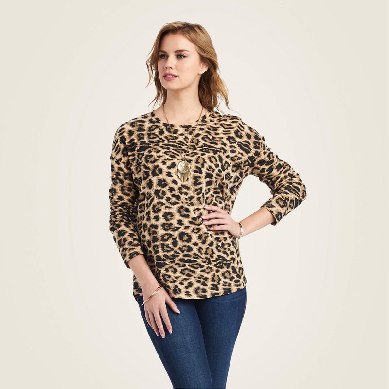 Ariat Wild Life Shirt Cheetah Polska | ISEDHZ-501