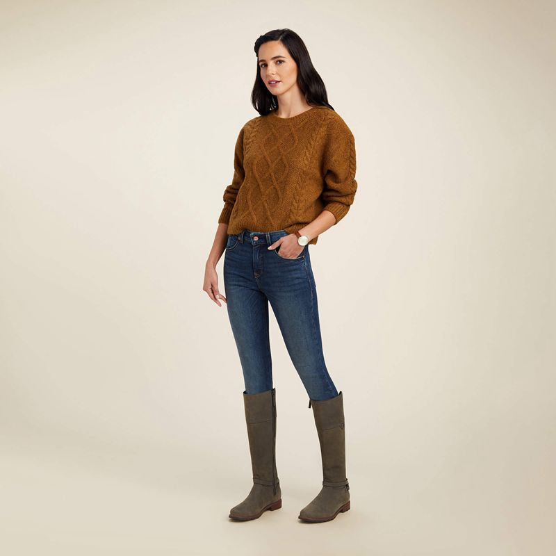 Ariat Winter Quarter Sweater Chestnut Polska | HSRWAU-469