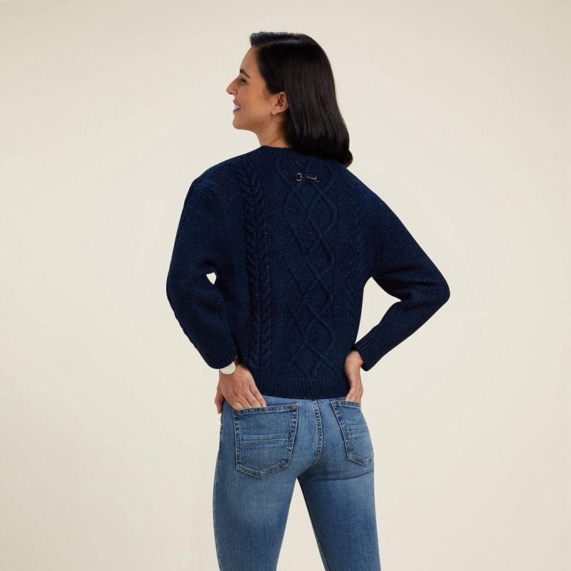 Ariat Winter Quarter Sweater Granatowe Polska | SNVCKY-430