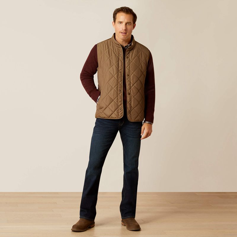 Ariat Woodside Vest Camel Herringbone Polska | HNVUTD-469