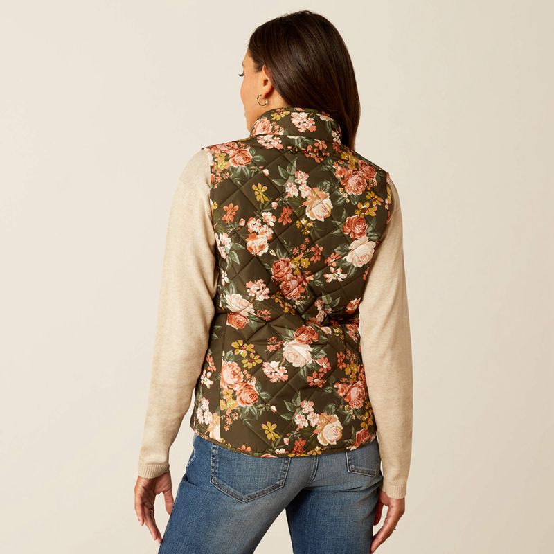 Ariat Woodside Vest Rosegarden Print Polska | VTNSCP-246