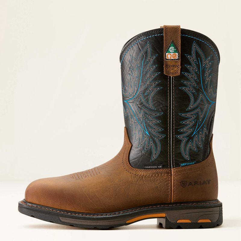 Ariat Workhog Csa Waterproof Composite Toe Work Boot Tumbled Bark/Twilight Polska | TNAZCO-640