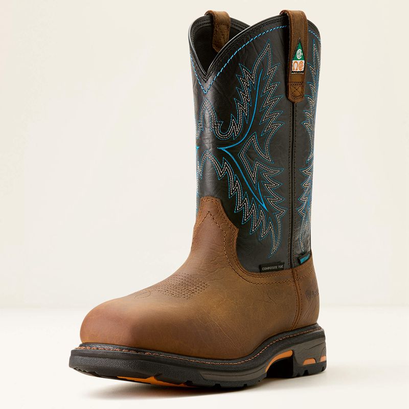 Ariat Workhog Csa Waterproof Composite Toe Work Boot Tumbled Bark/Twilight Polska | TNAZCO-640