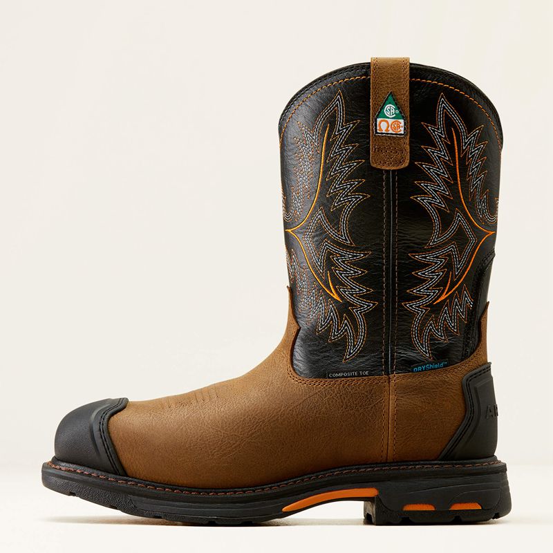 Ariat Workhog Csa Xtr Waterproof Composite Toe Work Boot Rye Brown/Black Polska | XTAFQI-217