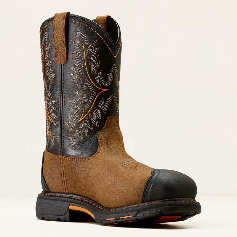 Ariat Workhog Csa Xtr Waterproof Composite Toe Work Boot Rye Brown/Black Polska | XTAFQI-217