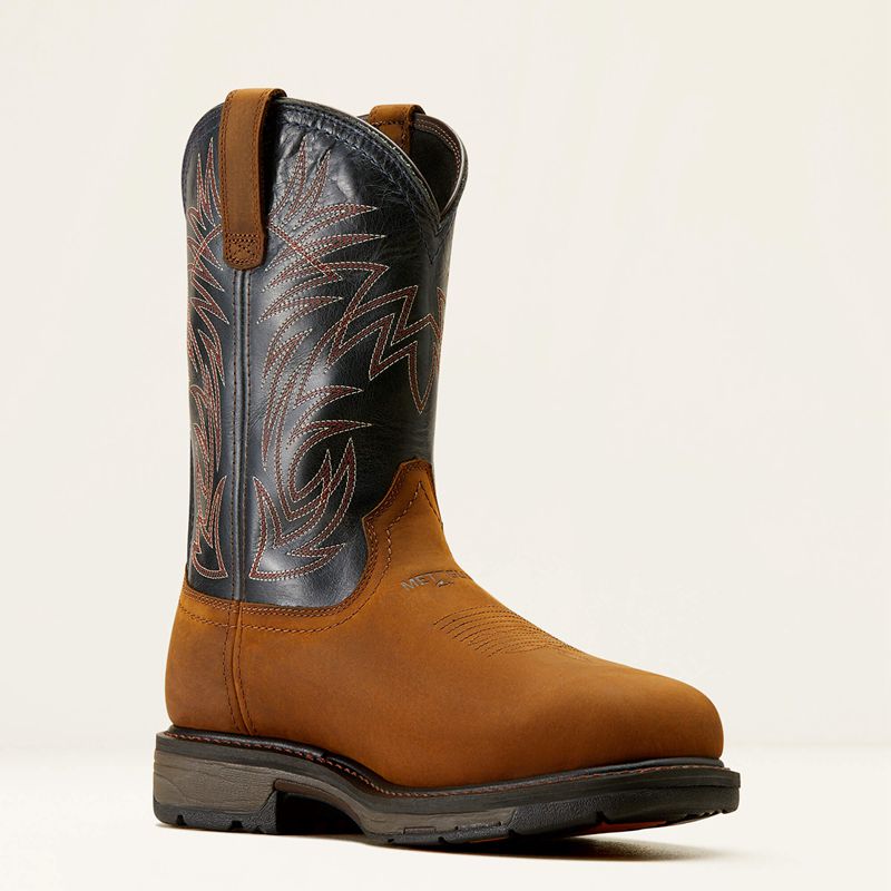 Ariat Workhog Metguard Csa Waterproof Composite Toe Work Boot Ciemny Niebieskie Polska | OCJFLZ-306