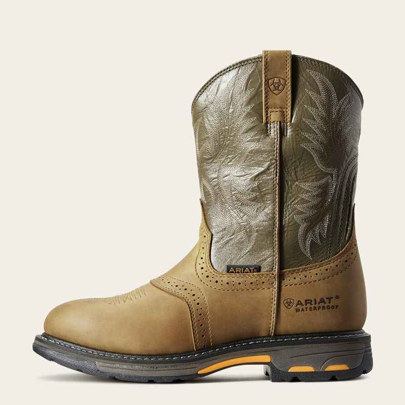 Ariat Workhog Waterproof Work Boot Aged Bark Polska | PAYBJG-247