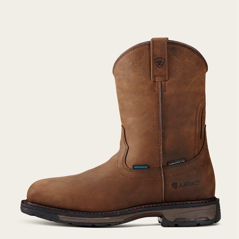 Ariat Workhog Wellington Waterproof Composite Toe Work Boot Brązowe Polska | NJBYET-937