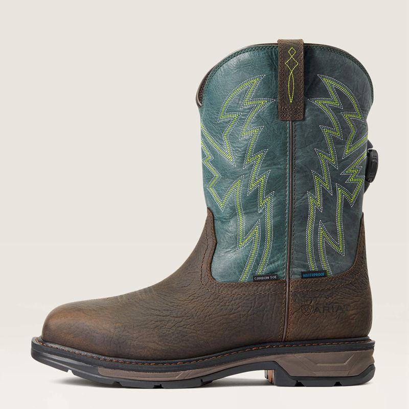 Ariat Workhog Xt Boa Waterproof Carbon Toe Work Boot Brązowe Polska | KNGUIW-870