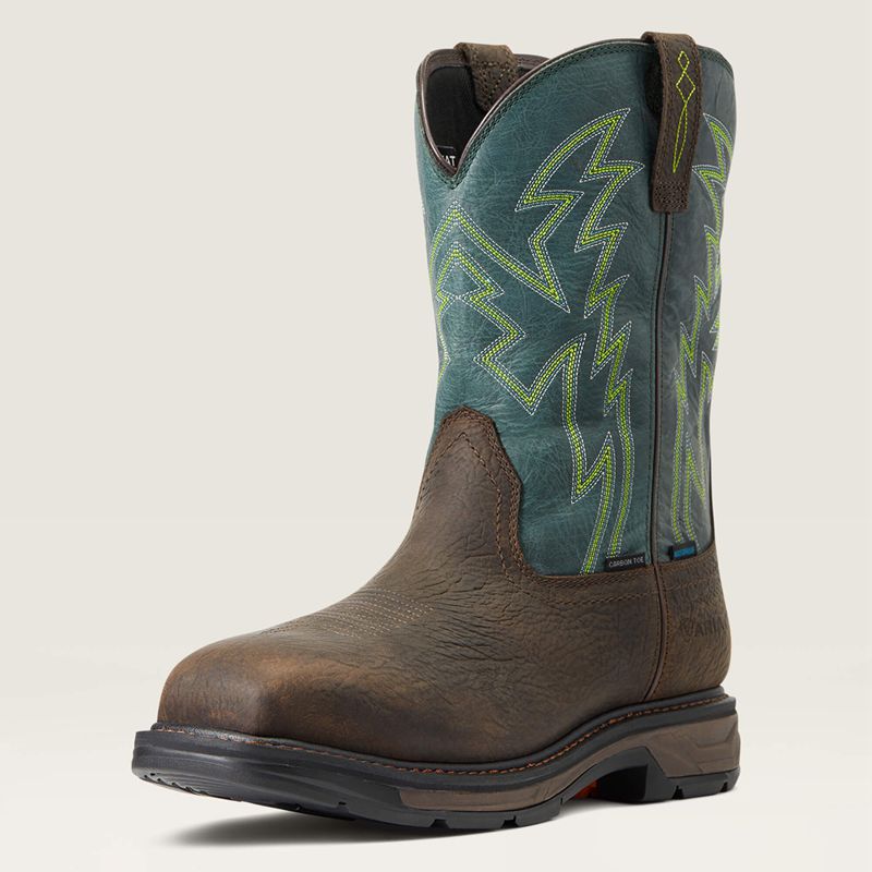 Ariat Workhog Xt Boa Waterproof Carbon Toe Work Boot Brązowe Polska | KNGUIW-870