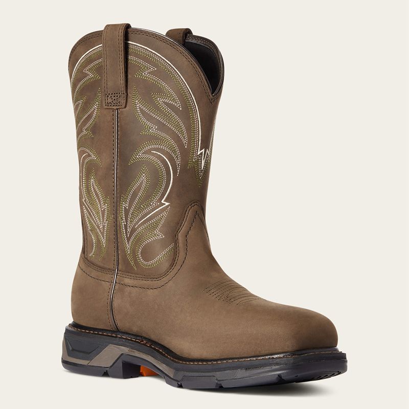 Ariat Workhog Xt Cottonwood Carbon Toe Work Boot Brązowe Polska | VOFHLD-416