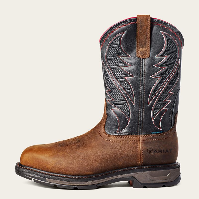 Ariat Workhog Xt Venttek Waterproof Carbon Toe Work Boot Brązowe Polska | TWPHDR-670