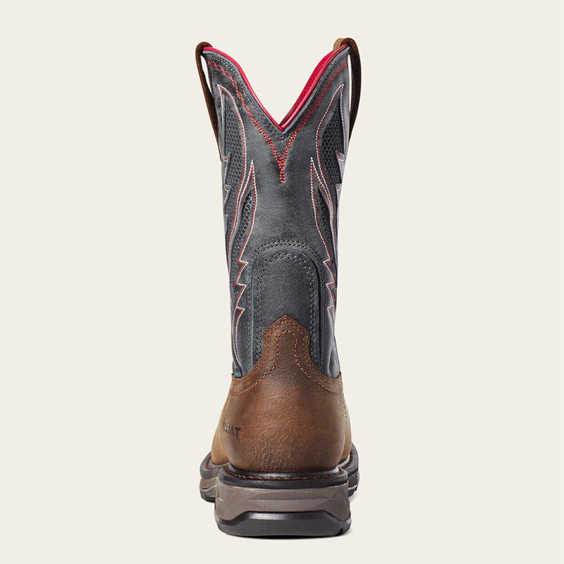 Ariat Workhog Xt Venttek Waterproof Carbon Toe Work Boot Brązowe Polska | TWPHDR-670