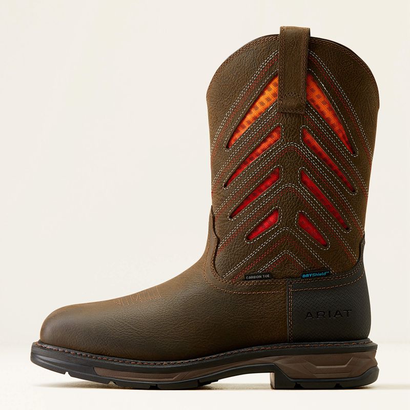 Ariat Workhog Xt Venttek Waterproof Carbon Toe Work Boot Iron Coffee/Sunset Polska | KHQFZD-570