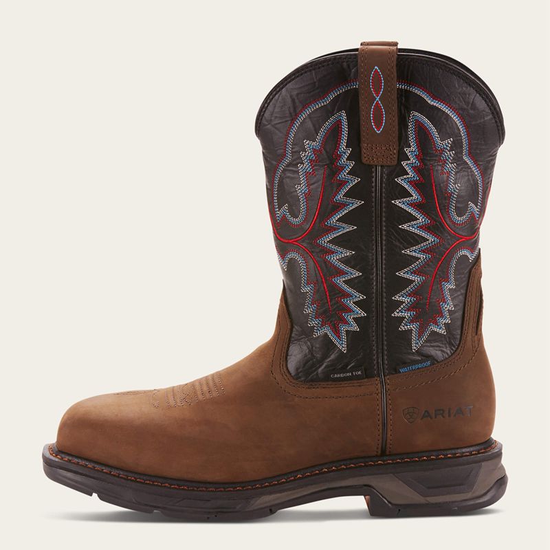 Ariat Workhog Xt Waterproof Carbon Toe Work Boot Brązowe Polska | IAXDOV-986