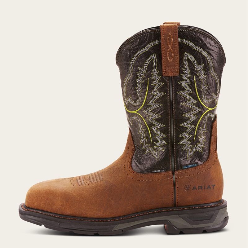 Ariat Workhog Xt Waterproof Carbon Toe Work Boot Tumbled Bark Polska | XGMVSB-286