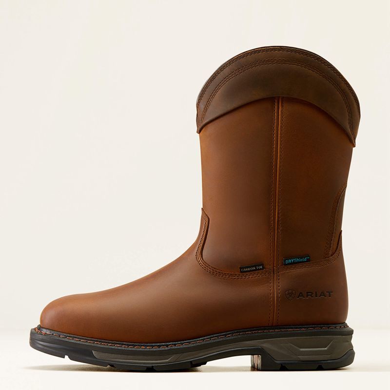 Ariat Workhog Xt Wellington Waterproof Carbon Toe Work Boot Brązowe Polska | ZPKISE-460