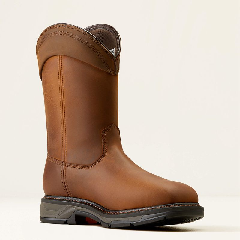 Ariat Workhog Xt Wellington Waterproof Carbon Toe Work Boot Brązowe Polska | ZPKISE-460