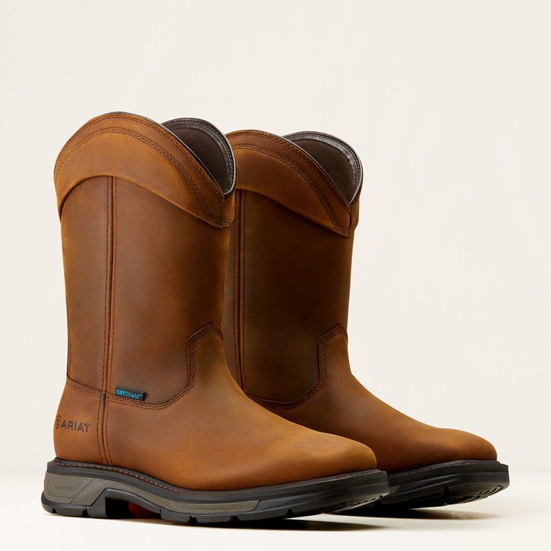 Ariat Workhog Xt Wellington Waterproof Work Boot Brązowe Polska | UIMJKB-823