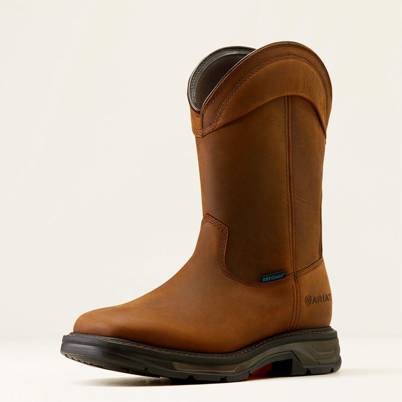 Ariat Workhog Xt Wellington Waterproof Work Boot Brązowe Polska | UIMJKB-823