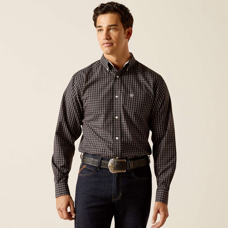 Ariat Wrinkle Free Brooklyn Fitted Shirt Czarne Polska | XBNZYS-859