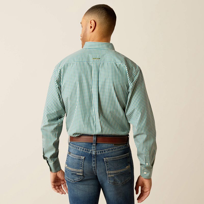 Ariat Wrinkle Free Gus Classic Fit Shirt Teal Polska | VHTPWZ-302