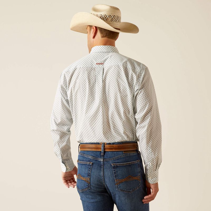 Ariat Wrinkle Free Irving Classic Fit Shirt Białe Polska | QTCHBN-532