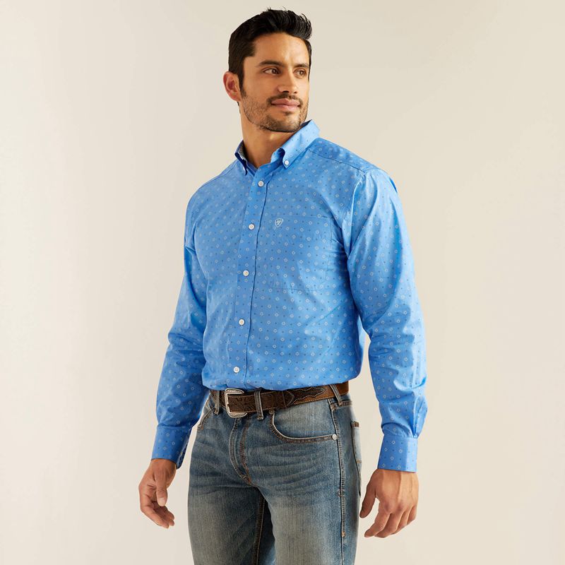 Ariat Wrinkle Free Russel Fitted Shirt Regatta Polska | TVOAIY-834