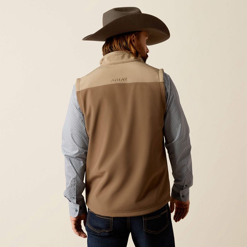 Ariat Wyatt Softshell Vest Major Brown/Brindle Polska | KMWORX-623