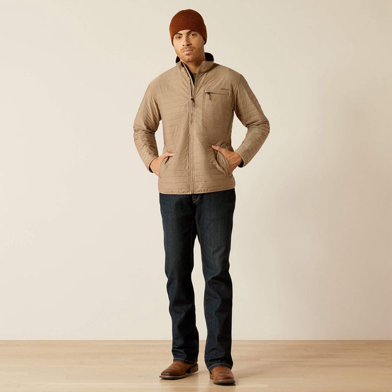 Ariat Wylie Full Zip Jacket Khaki Polska | MWIXPO-035