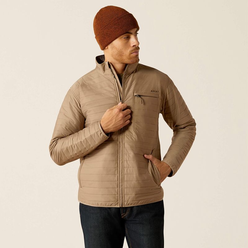 Ariat Wylie Full Zip Jacket Khaki Polska | MWIXPO-035